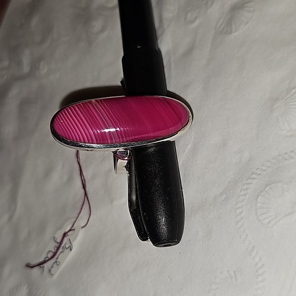 New Banded Agate Sterling Silver Ring - Picture 5 of 7